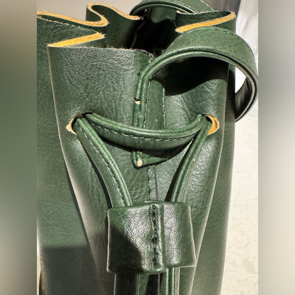 Green Faux Leather Bucket Bag - Picture 6 of 15